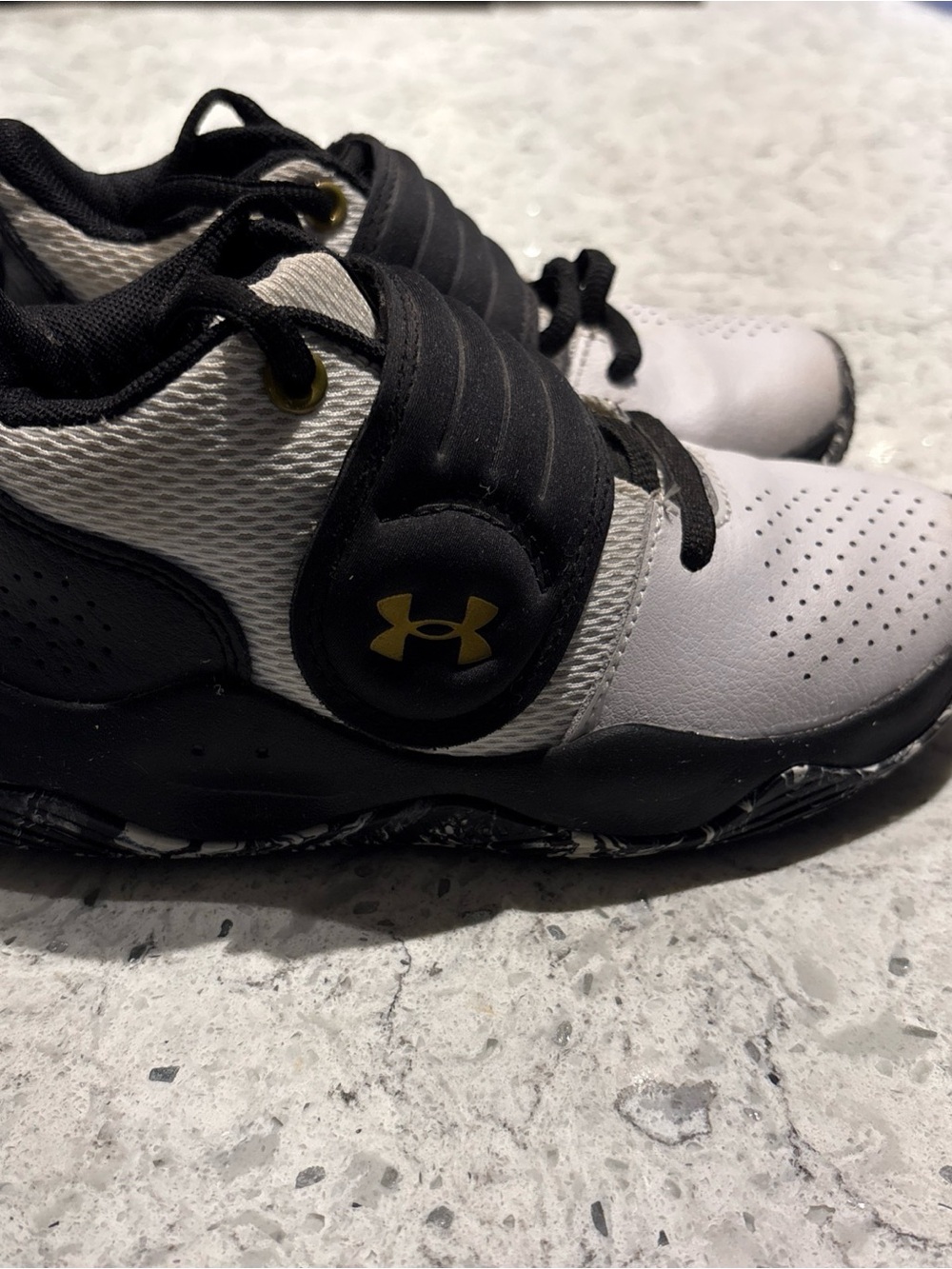 Under Armour Kids' Black and White basketball Shoes